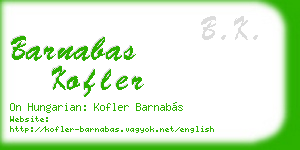 barnabas kofler business card